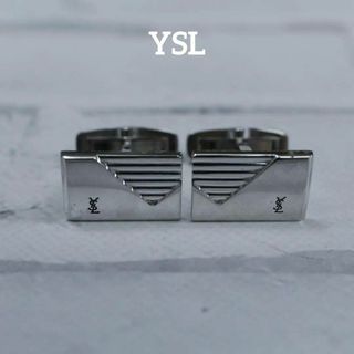 イヴサンローラン(Yves Saint Laurent)の【匿名配送】YSL イヴサンローラン カフス シルバー ロゴ シンプル 2(カフリンクス)