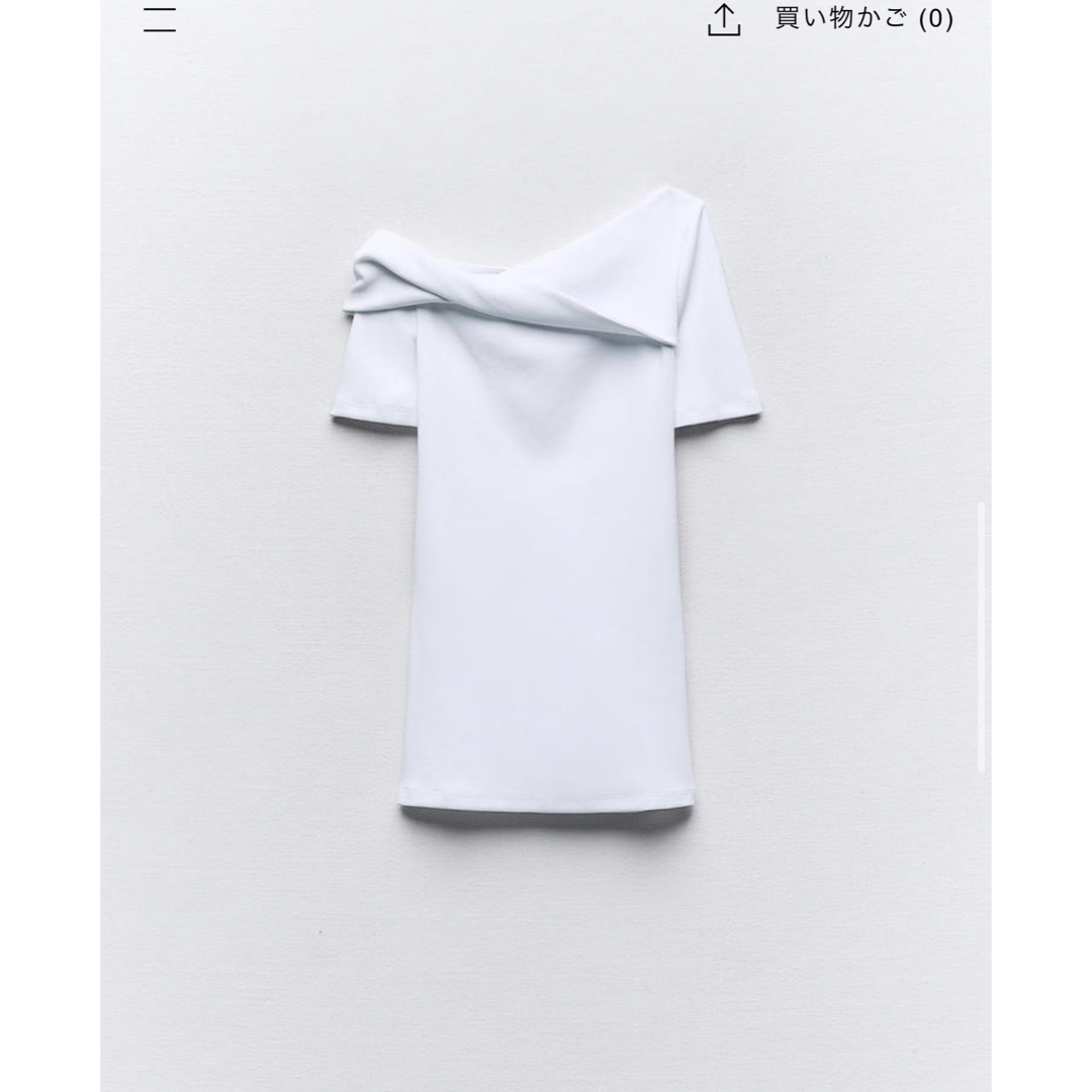 ZARA(ザラ)のZARA  アシンメトリードレープＴシャツ メンズのトップス(Tシャツ/カットソー(半袖/袖なし))の商品写真
