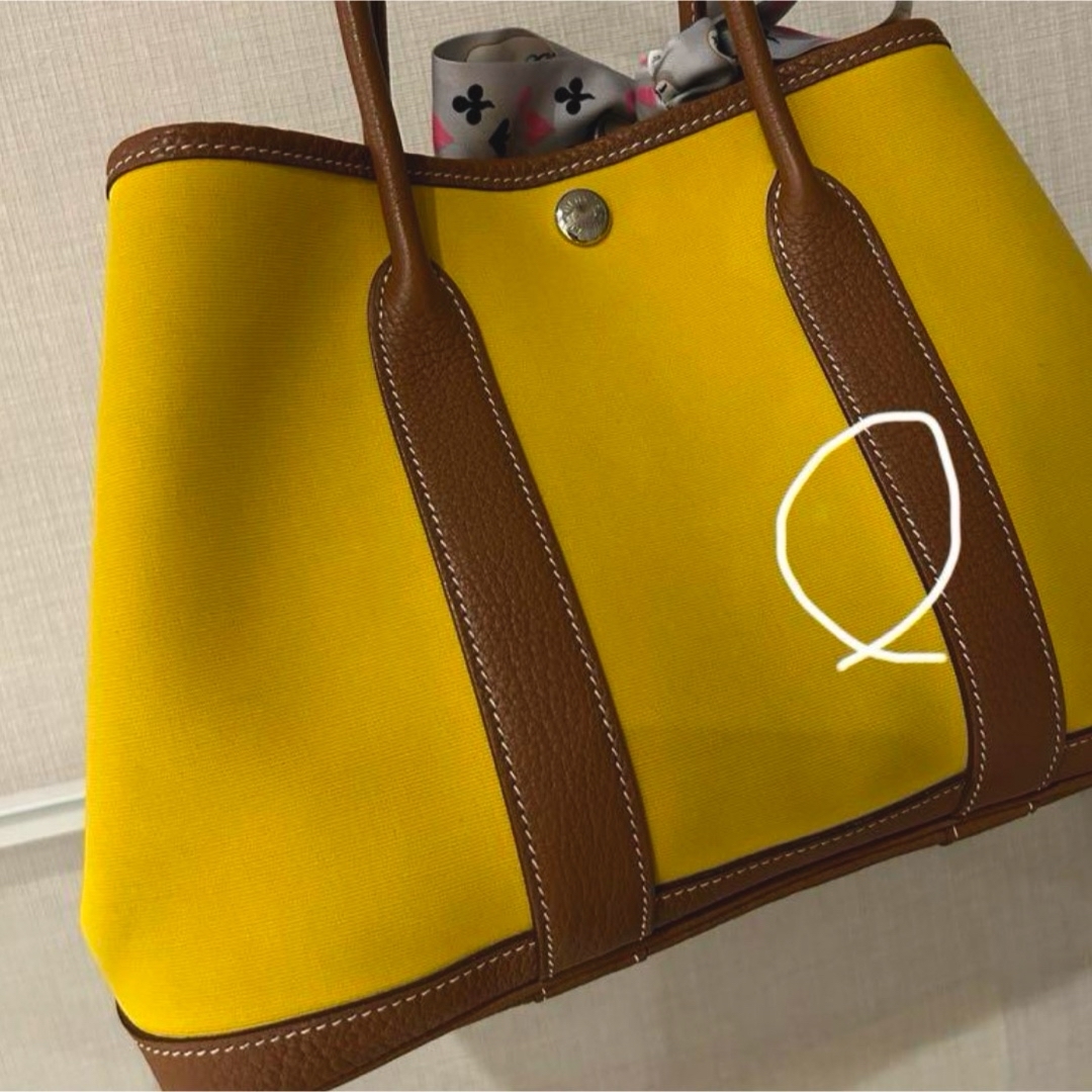 Hermes(エルメス)のHERMES ガーデンパーティTPM トワルオフィシェ ネゴンダ イエローD刻印 レディースのバッグ(トートバッグ)の商品写真