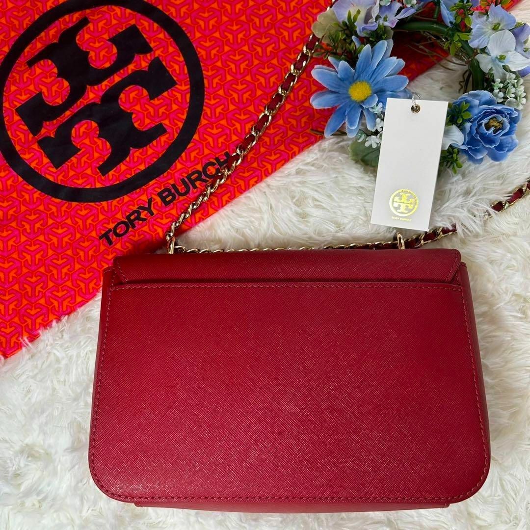 Tory Burch(トリーバーチ)の【極美品】トリーバーチ エマーソン ショルダーバッグ 赤 レザー 肩掛けチェーン レディースのバッグ(ショルダーバッグ)の商品写真