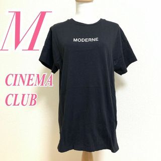 シネマクラブ(CINEMA CLUB)のシネマクラブ　半袖カットソー　M　ブラック　ホワイト　プリント　カジュアル　綿(カットソー(半袖/袖なし))