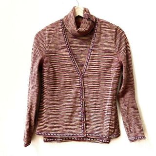 ミッソーニ(MISSONI)のMISSONI(ミッソーニ) アンサンブル レディース - ボルドー×ライトグリーン×マルチ ニット(アンサンブル)