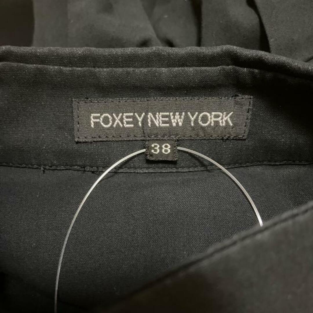 FOXEY NEW YORK(フォクシーニューヨーク) ワンピース サイズ38 M レディース - 黒 レギュラーカラー/半袖/ひざ丈/シースルー レディースのワンピース(その他)の商品写真