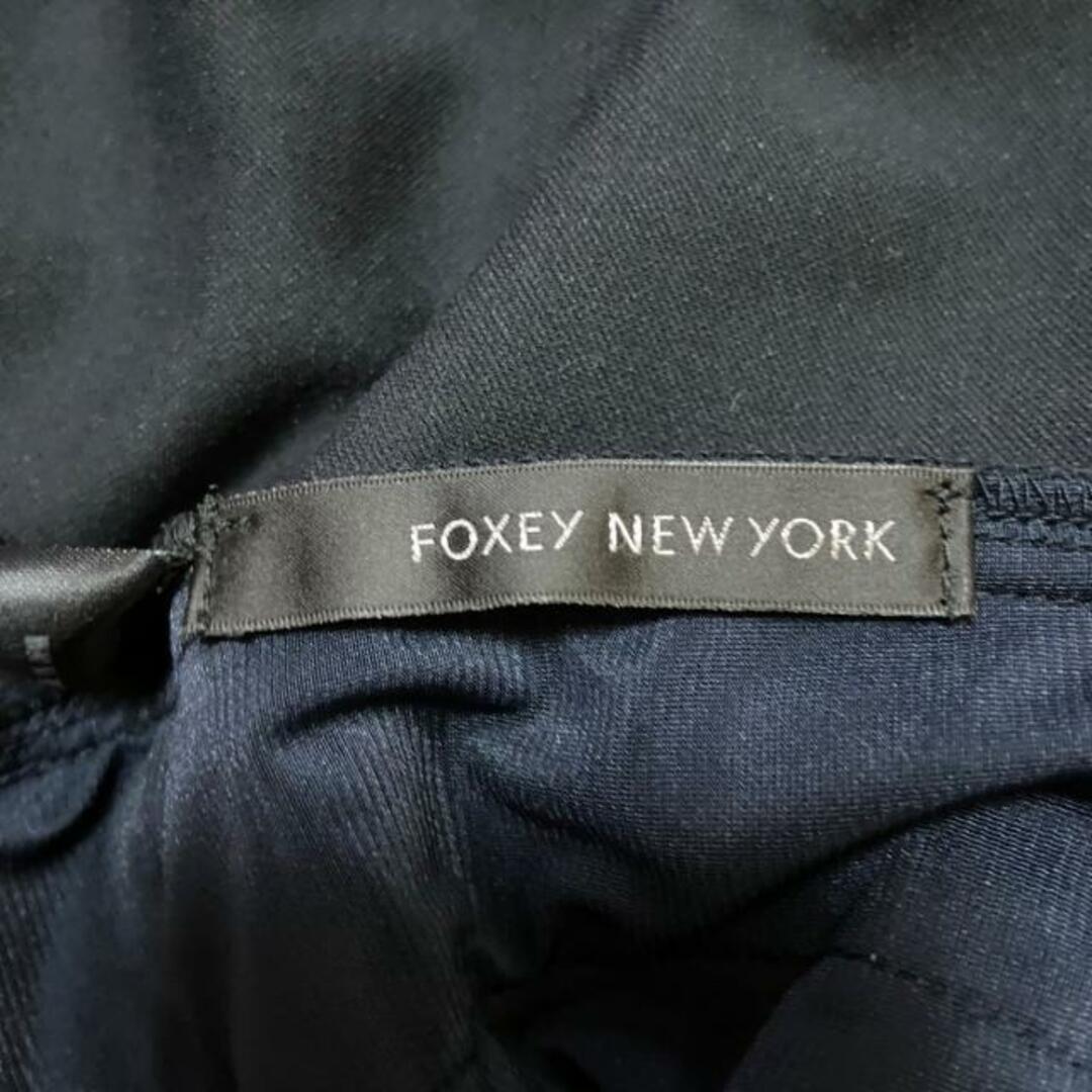 FOXEY NEW YORK(フォクシーニューヨーク) ワンピース サイズ38 M レディース - ダークネイビー クルーネック/ノースリーブ/ひざ丈 レディースのワンピース(その他)の商品写真