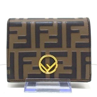 フェンディ(FENDI)のFENDI(フェンディ) 2つ折り財布 エフイズフェンディ 8M0420-AAFM ブラウン×黒 レザー(財布)