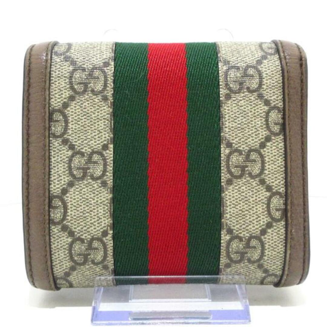 Gucci(グッチ)のGUCCI(グッチ) 2つ折り財布 オフィディア 598662 ベージュ×ブラウン×マルチ PVC(塩化ビニール)×レザー×コットン レディースのファッション小物(財布)の商品写真