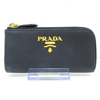 プラダ(PRADA)のPRADA(プラダ) コインケース - 黒 キーリング付き/L字ファスナー サフィアーノレザー(コインケース)