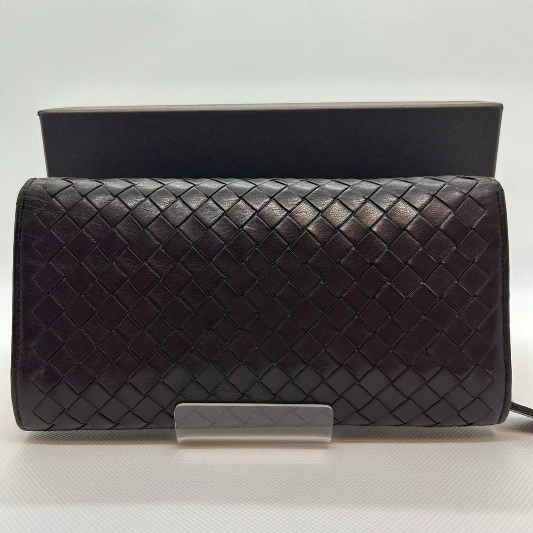 Bottega Veneta(ボッテガヴェネタ)の【美品】ボッテガヴェネタ イントレチャート 二つ折り財布 折り畳み 長財布 茶 メンズのファッション小物(折り財布)の商品写真