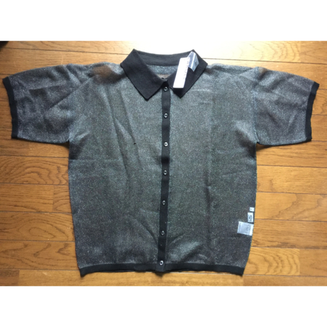 ZARA(ザラ)の新品未使用  シャリシアーニットシャツ レディースのトップス(シャツ/ブラウス(半袖/袖なし))の商品写真