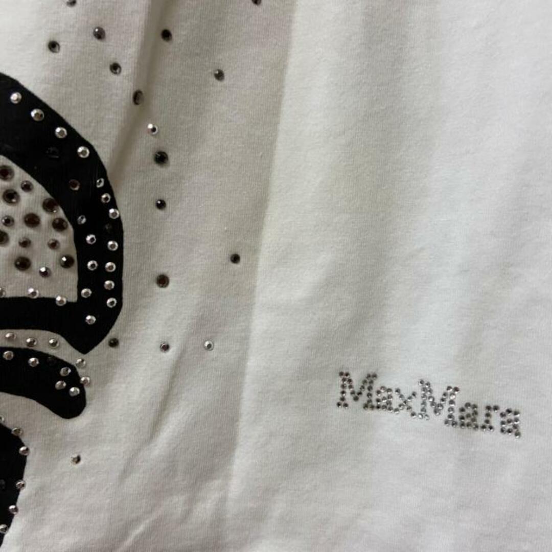 Max Mara(マックスマーラ)のMax Mara(マックスマーラ) 半袖カットソー サイズM レディース - 白×黒 ラインストーン レディースのトップス(カットソー(半袖/袖なし))の商品写真