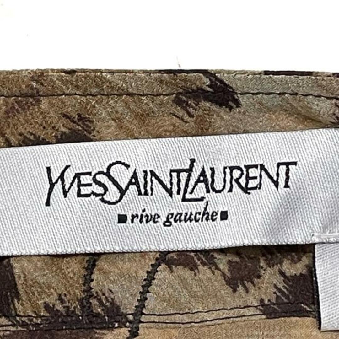 YvesSaintLaurent rivegauche (YSL)(イヴサンローランリヴゴーシュ) スカート サイズ36 S レディース - ベージュ×ダークブラウン ひざ丈 レディースのスカート(その他)の商品写真