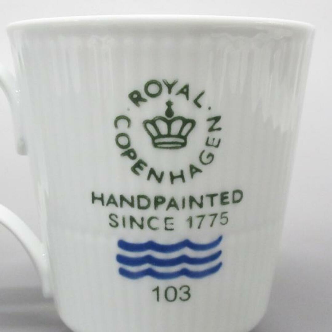 ROYAL COPENHAGEN(ロイヤルコペンハーゲン)のROYAL COPENHAGEN(ロイヤルコペンハーゲン) 食器新品同様  - 白×グリーン×ブルー マグカップ×2点 陶器 インテリア/住まい/日用品のキッチン/食器(その他)の商品写真