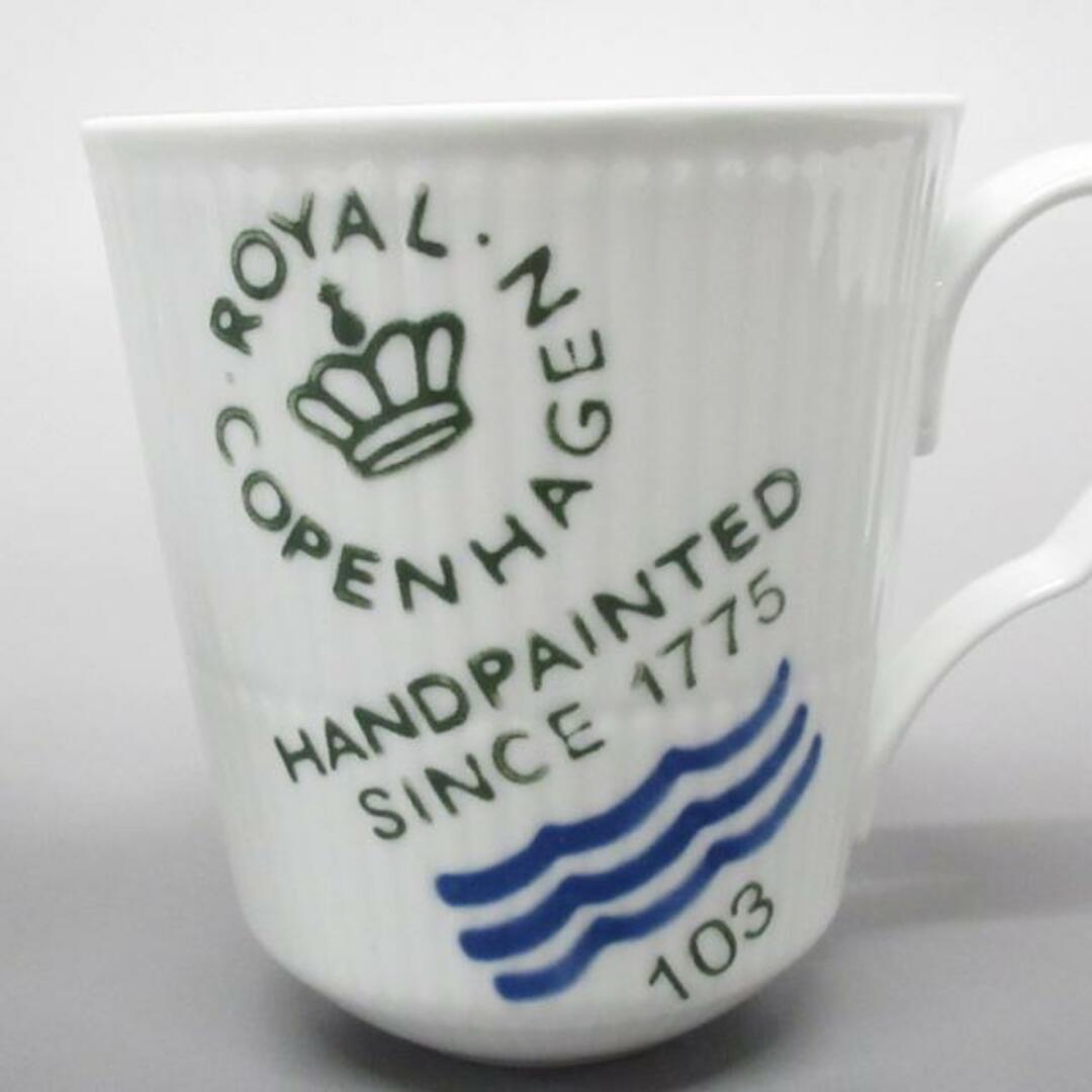 ROYAL COPENHAGEN(ロイヤルコペンハーゲン)のROYAL COPENHAGEN(ロイヤルコペンハーゲン) 食器新品同様  - 白×グリーン×ブルー マグカップ×2点 陶器 インテリア/住まい/日用品のキッチン/食器(その他)の商品写真