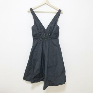 BCBGMAXAZRIA(ビーシービージーマックスアズリア) ドレス サイズ6 M レディース - 黒 ノースリーブ/ひざ丈/スパンコール/ビーズ