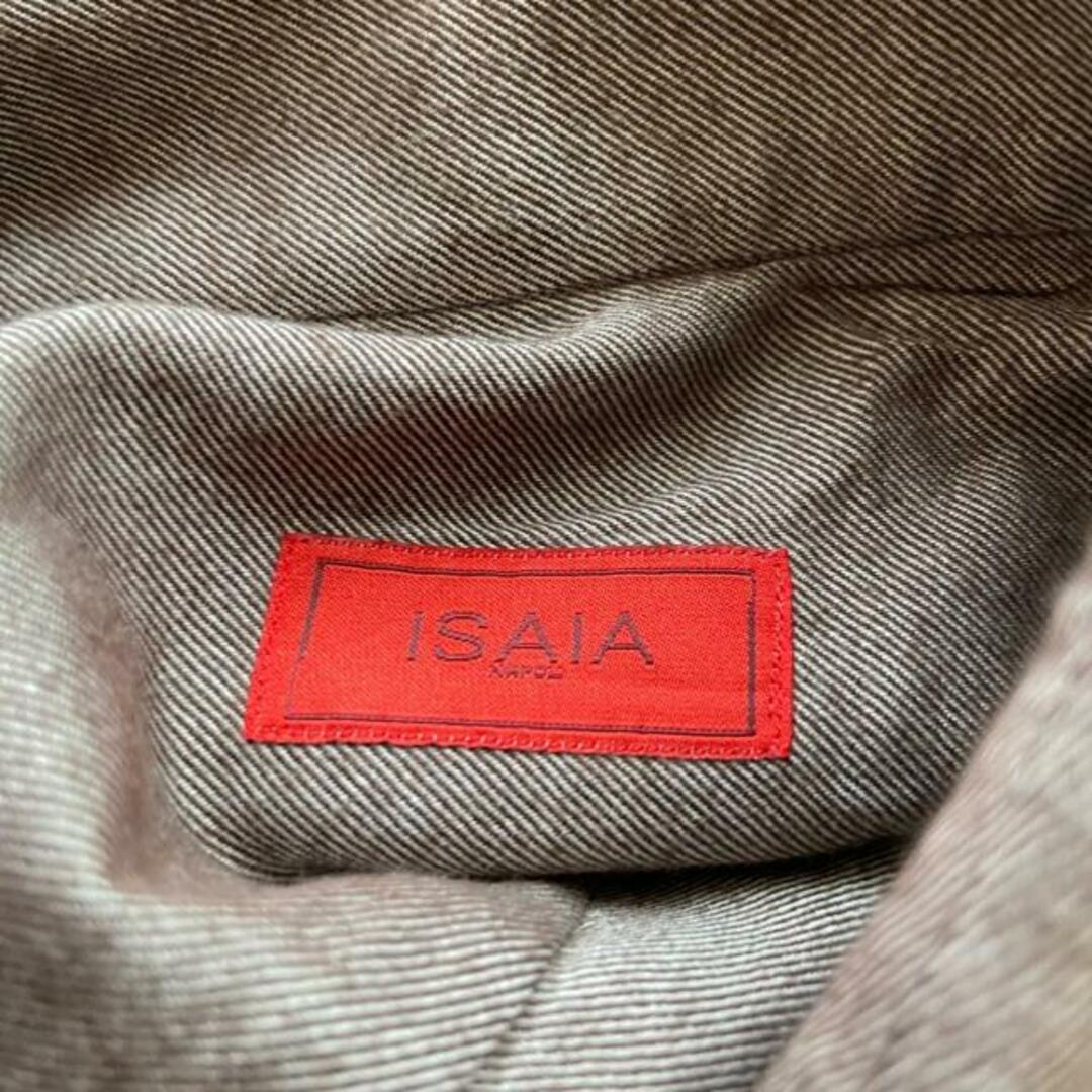 ISAIA(イザイア) 長袖シャツ サイズ15/3/4 40 メンズ - グレーベージュ×レッド 刺繍 メンズのトップス(シャツ)の商品写真