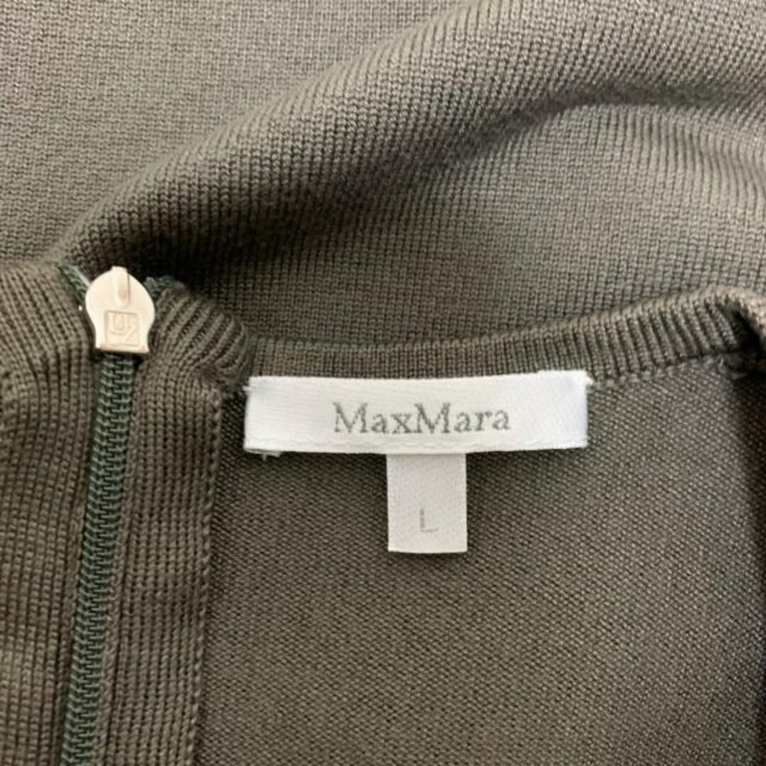 Max Mara(マックスマーラ)のMax Mara(マックスマーラ) ノースリーブカットソー サイズL レディース - カーキ クルーネック/ニット レディースのトップス(カットソー(半袖/袖なし))の商品写真