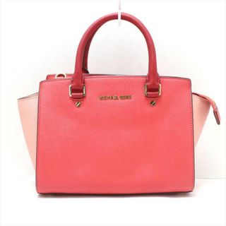 マイケルコース(Michael Kors)のMICHAEL KORS(マイケルコース) ハンドバッグ美品  - レッド×ピンク レザー(ハンドバッグ)