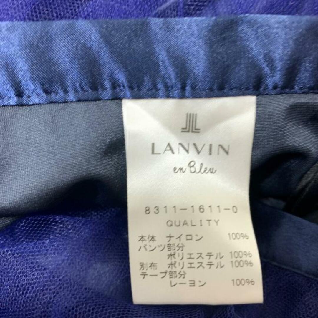 LANVIN en Bleu(ランバンオンブルー)のLANVIN en Bleu(ランバンオンブルー) ショートパンツ サイズ38 M レディース - ネイビー×黒 チュール レディースのパンツ(ショートパンツ)の商品写真