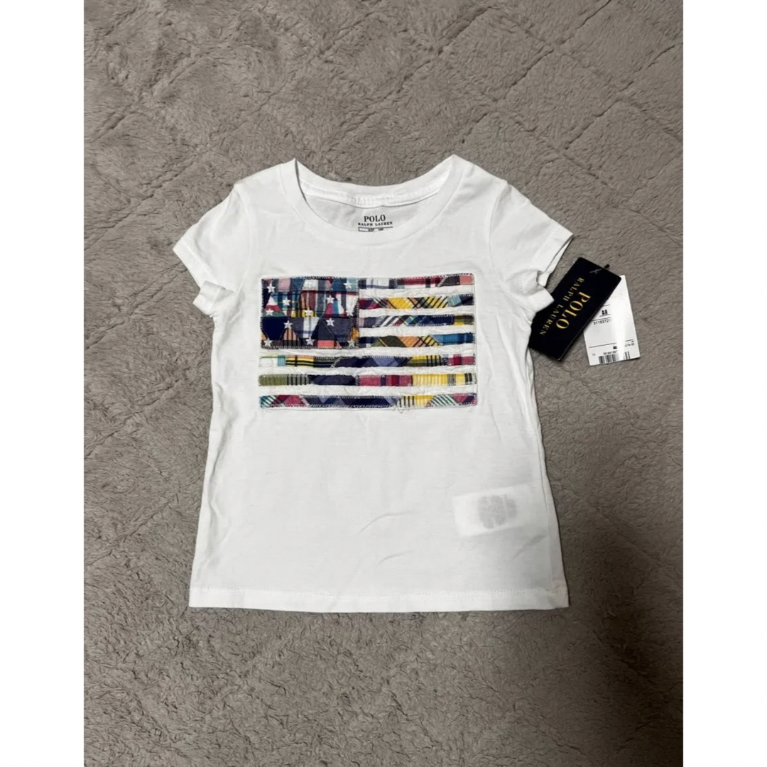 POLO RALPH LAUREN(ポロラルフローレン)の新品タグ付き ラルフローレン  半袖Tシャツ　星条旗　パッチワーク　100サイズ キッズ/ベビー/マタニティのキッズ服男の子用(90cm~)(Tシャツ/カットソー)の商品写真