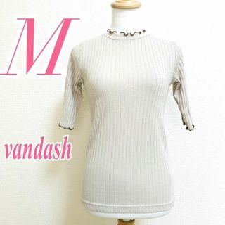 vandash　半袖カットソー　M　ベージュ　ブラウン　メロウ　配色　ポリ　綿(カットソー(半袖/袖なし))