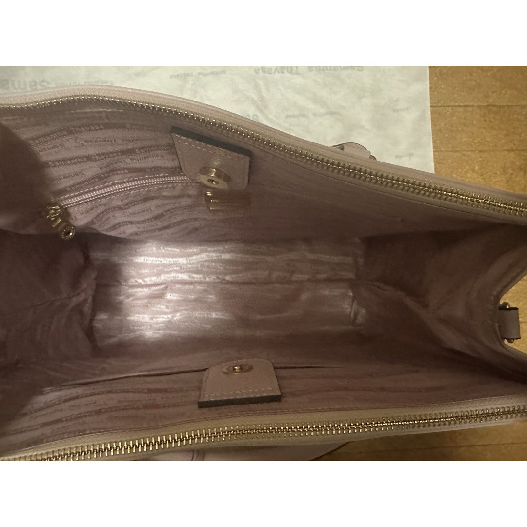 Samantha Thavasa(サマンサタバサ)の新品　サマンサタバサ  トートバック　レザー　A4  ピンク　ショルダー レディースのバッグ(トートバッグ)の商品写真