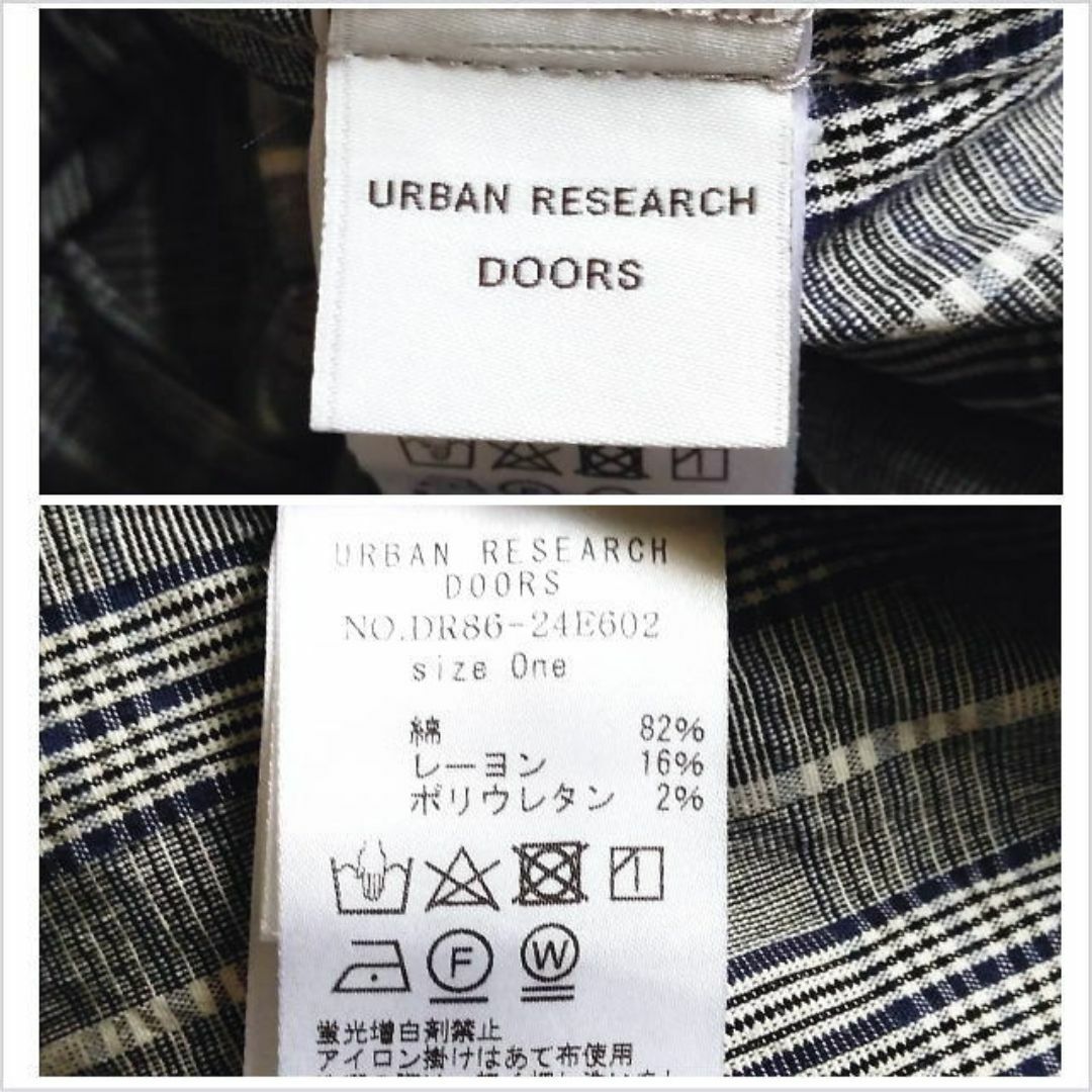 URBAN RESEARCH DOORS(アーバンリサーチドアーズ)の〈アーバンリサーチ ドアーズ〉グレー系チェック柄コットンパンツ 薄手 one レディースのパンツ(その他)の商品写真