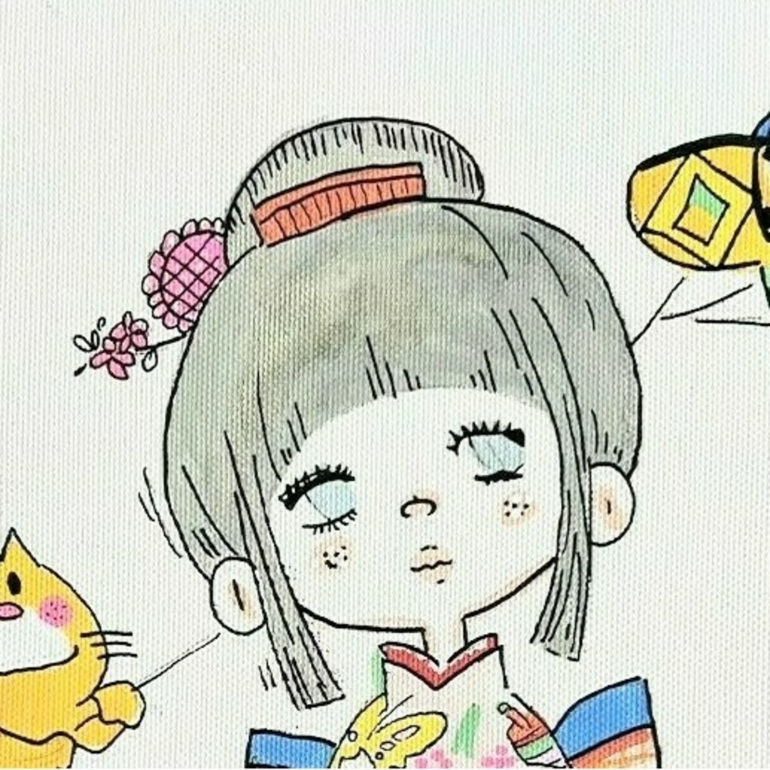 水森亜土 油彩画 肉筆保証 肉筆サイン F3サイズ 額装済み 模写の 水森亜土 油彩画 肉筆保証 肉筆サイン F3サイズ 額装済み 模写の