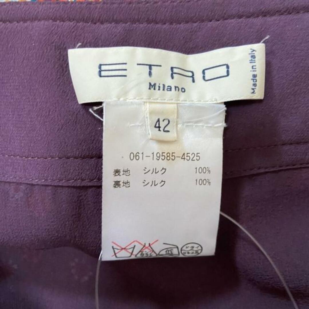 ETRO(エトロ)のETRO(エトロ) スカート サイズ42 M レディース - エンジ×オレンジ×マルチ ひざ丈/シルク/ペイズリー柄/ベルト付き/キルティング レディースのスカート(その他)の商品写真