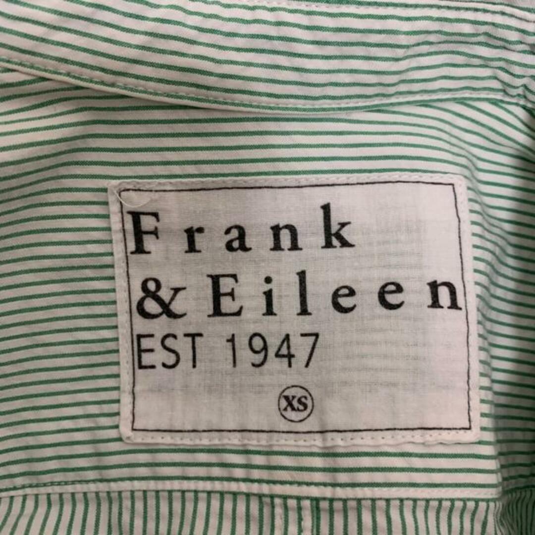 Frank&Eileen(フランクアンドアイリーン)のFrank&Eileen(フランク&アイリーン) 長袖シャツブラウス サイズXS レディース美品  - グリーン×白 ストライプ レディースのトップス(シャツ/ブラウス(長袖/七分))の商品写真