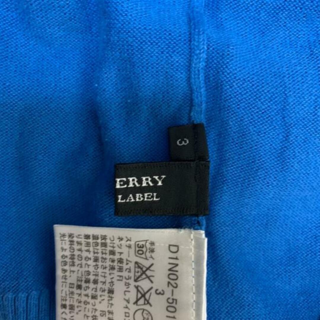 BURBERRY BLACK LABEL(バーバリーブラックレーベル)のBurberry Black Label(バーバリーブラックレーベル) カーディガン サイズ3 L メンズ美品  - ブルー×グレー×ネイビー 長袖 メンズのトップス(カーディガン)の商品写真