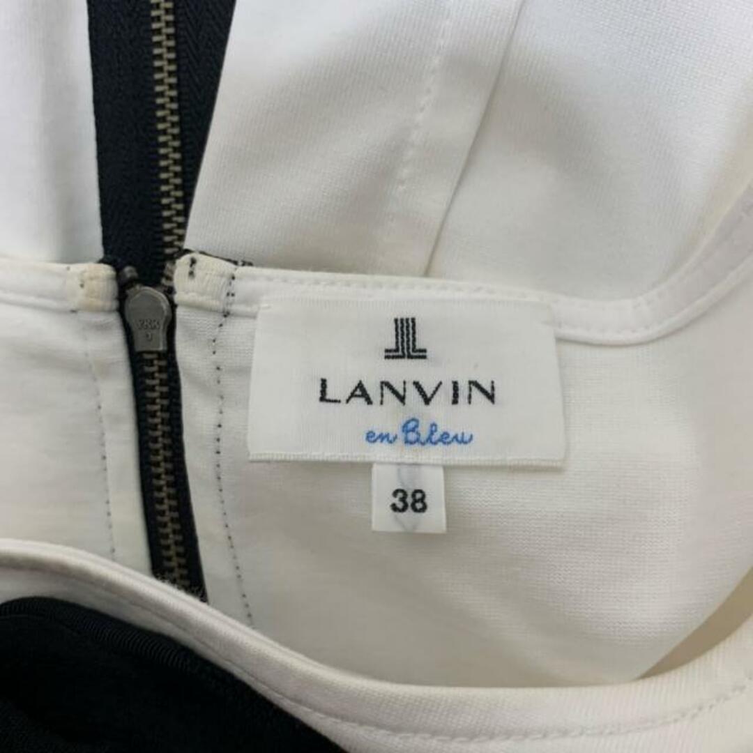 LANVIN en Bleu(ランバンオンブルー)のLANVIN en Bleu(ランバンオンブルー) 半袖カットソー サイズ38 M レディース美品  - 白×黒 リボン レディースのトップス(カットソー(半袖/袖なし))の商品写真