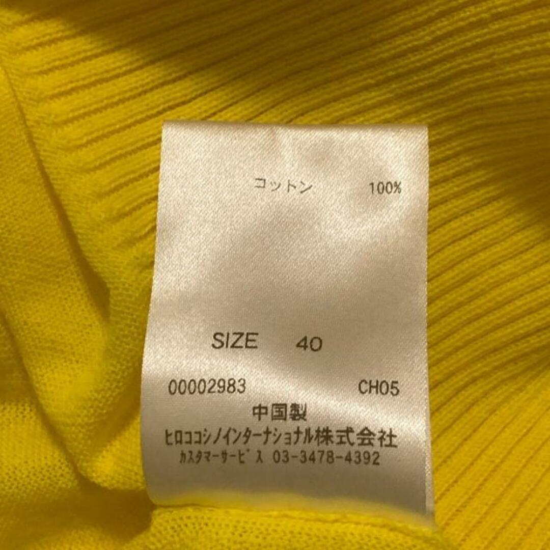 HIROKO KOSHINO(ヒロココシノ)のHIROKO KOSHINO(ヒロココシノ) 半袖セーター サイズ40 M レディース - イエロー クルーネック レディースのトップス(ニット/セーター)の商品写真