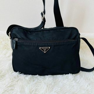 プラダ(PRADA)のプラダ　カメラバッグ　ナイロン　レザー　三角ロゴ　ショルダーバッグ　ブラック(ショルダーバッグ)