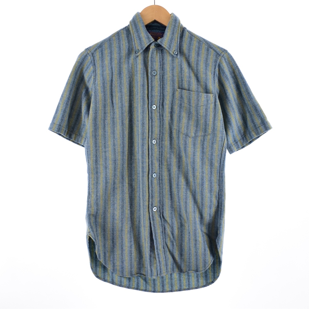 PENDLETON(ペンドルトン)の古着 ウールリッチ WOOLRICH ストライプ柄 半袖 ボタンダウンウールシャツ メンズS /eaa336142 メンズのトップス(シャツ)の商品写真