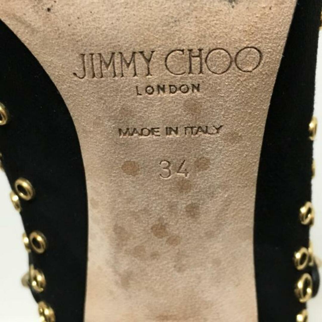 JIMMY CHOO(ジミーチュウ)のJIMMY CHOO(ジミーチュウ) サンダル 34 レディース - 黒 スタッズ スエード レディースの靴/シューズ(サンダル)の商品写真