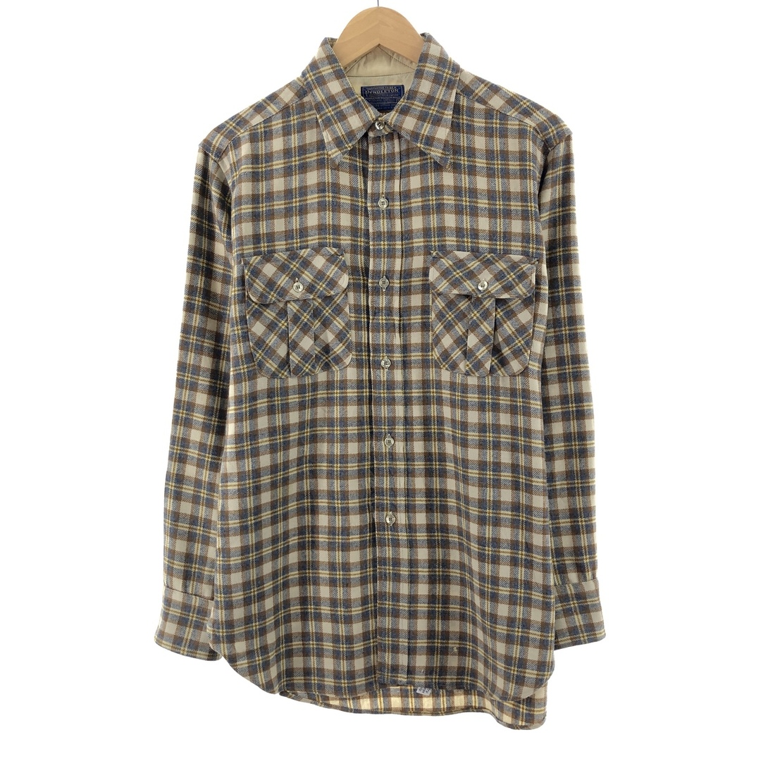 PENDLETON(ペンドルトン)の古着 70年代 ペンドルトン PENDLETON チェック柄 長袖 ウールシャツ USA製 メンズL ヴィンテージ /eaa385319 メンズのトップス(シャツ)の商品写真