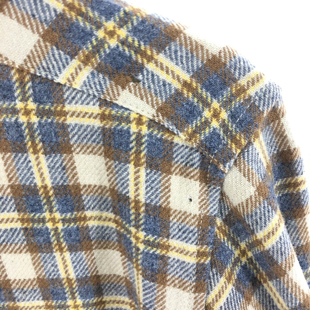 PENDLETON(ペンドルトン)の古着 70年代 ペンドルトン PENDLETON チェック柄 長袖 ウールシャツ USA製 メンズL ヴィンテージ /eaa385319 メンズのトップス(シャツ)の商品写真