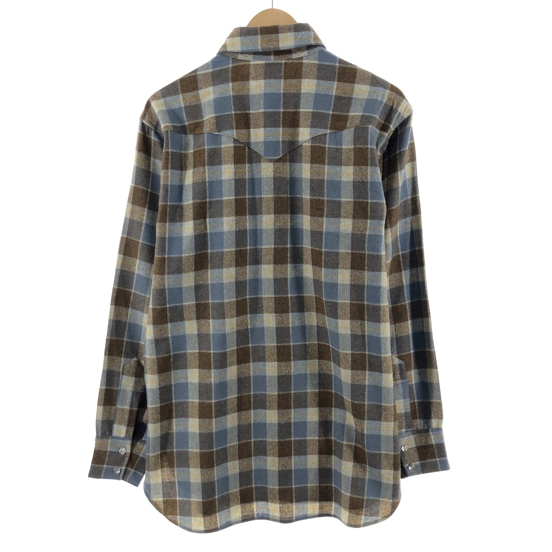 PENDLETON(ペンドルトン)の古着 70年代 ペンドルトン PENDLETON HIGH GRADE WESTERN WEAR 長袖チェック柄 ウールウエスタンシャツ メンズL ヴィンテージ /eaa385320 メンズのトップス(シャツ)の商品写真