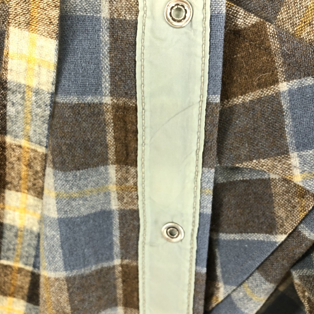 PENDLETON(ペンドルトン)の古着 70年代 ペンドルトン PENDLETON HIGH GRADE WESTERN WEAR 長袖チェック柄 ウールウエスタンシャツ メンズL ヴィンテージ /eaa385320 メンズのトップス(シャツ)の商品写真