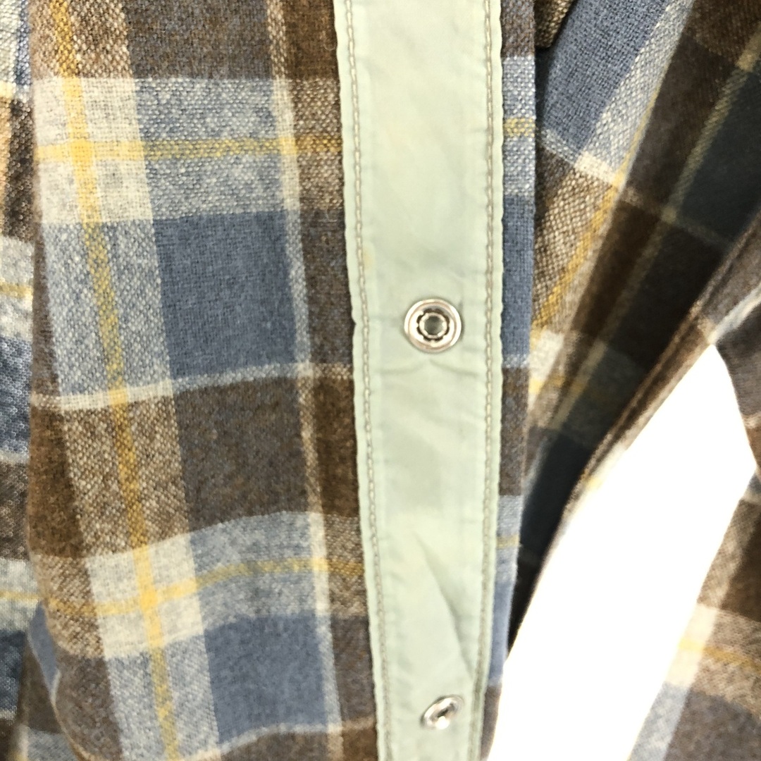 PENDLETON(ペンドルトン)の古着 70年代 ペンドルトン PENDLETON HIGH GRADE WESTERN WEAR 長袖チェック柄 ウールウエスタンシャツ メンズL ヴィンテージ /eaa385320 メンズのトップス(シャツ)の商品写真