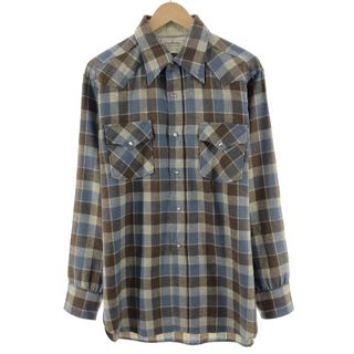 古着 70年代 ペンドルトン PENDLETON HIGH GRADE WESTERN WEAR 長袖チェック柄 ウールウエスタンシャツ メンズL ヴィンテージ /eaa385320