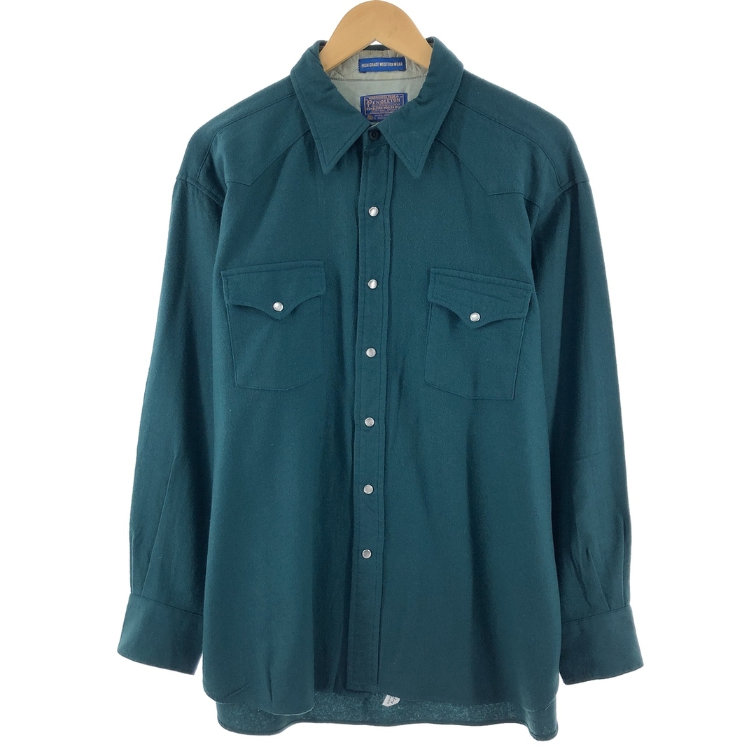 PENDLETON(ペンドルトン)の古着 70年代 ペンドルトン PENDLETON HIGH GRADE WESTERN WEAR ウールウエスタンシャツ USA製 メンズXL ヴィンテージ /eaa385322 メンズのトップス(シャツ)の商品写真