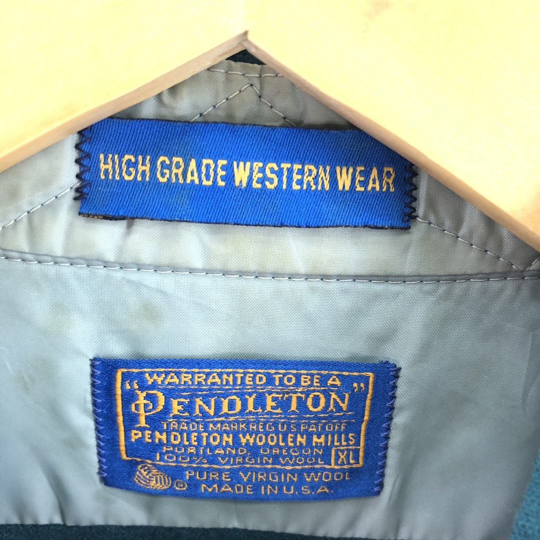 PENDLETON(ペンドルトン)の古着 70年代 ペンドルトン PENDLETON HIGH GRADE WESTERN WEAR ウールウエスタンシャツ USA製 メンズXL ヴィンテージ /eaa385322 メンズのトップス(シャツ)の商品写真