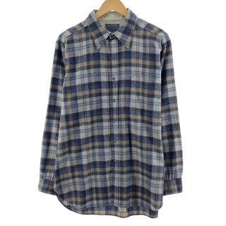 ペンドルトン(PENDLETON)の古着 70年代 ペンドルトン PENDLETON チェック柄 長袖 ウールシャツ USA製 メンズL ヴィンテージ /eaa385323(シャツ)