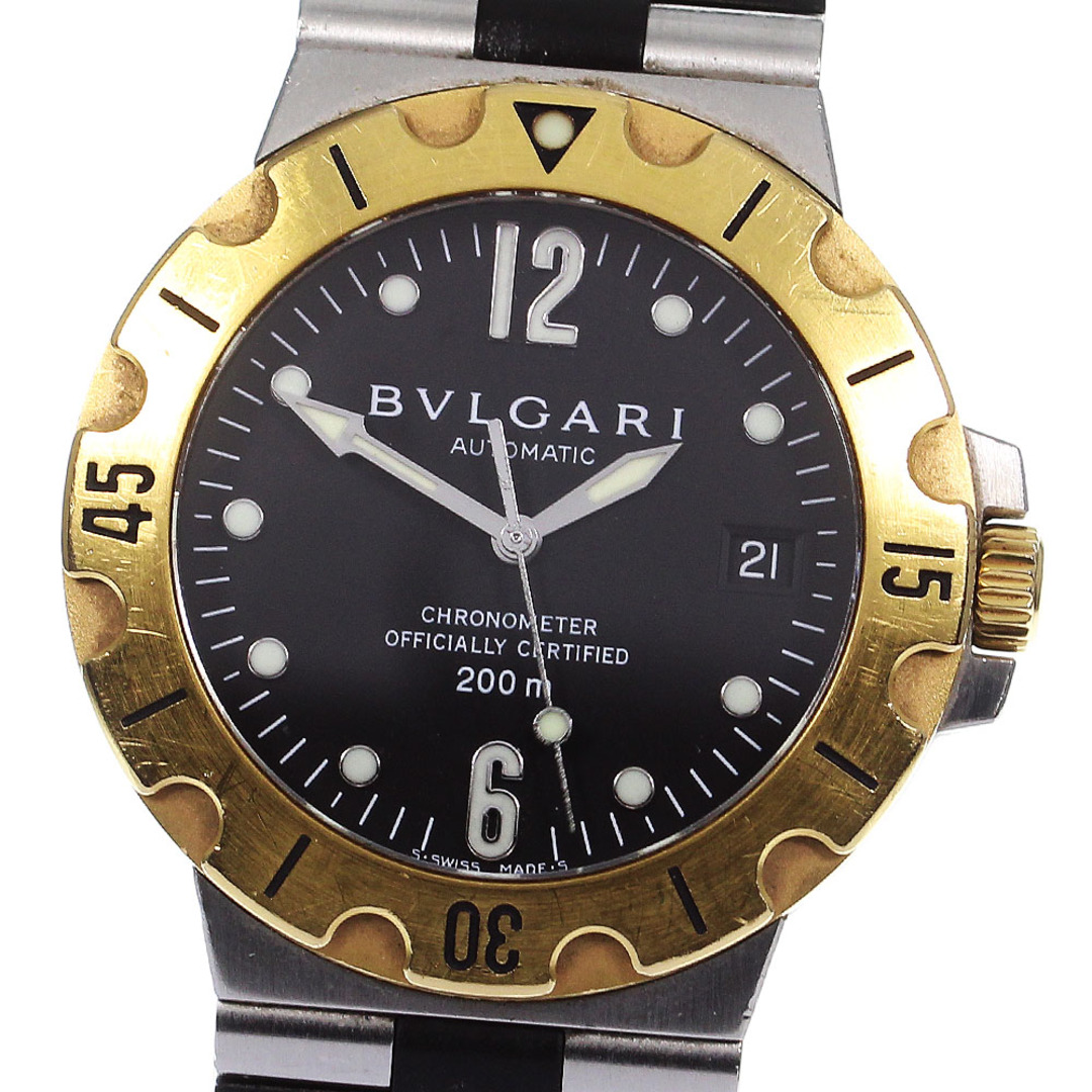 BVLGARI - ブルガリ BVLGARI SD38SG ディアゴノ スクーバ YGベゼル デイト 自動巻き メンズ _801777【ev20】
