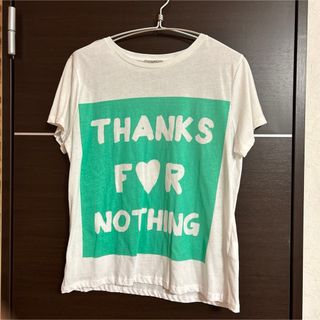 GW価格！ZARA Tシャツ　白　メッセージ