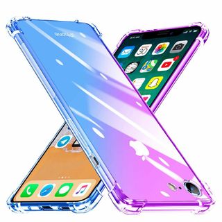 【サイズ:iPhone7/8/SE2/SE3_色:パープル+ブルー】iPhone(その他)