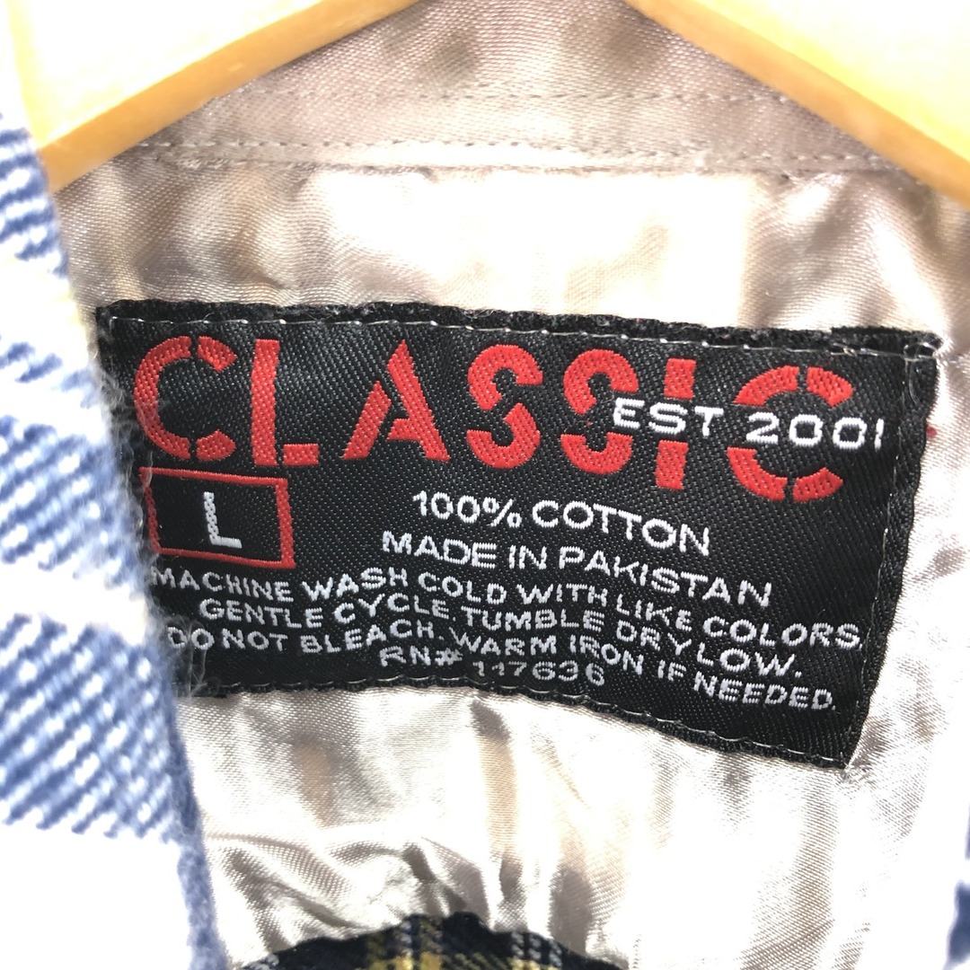 古着 CLASSIC 長袖 ライトネルチェックシャツ メンズL /eaa384969 メンズのトップス(シャツ)の商品写真