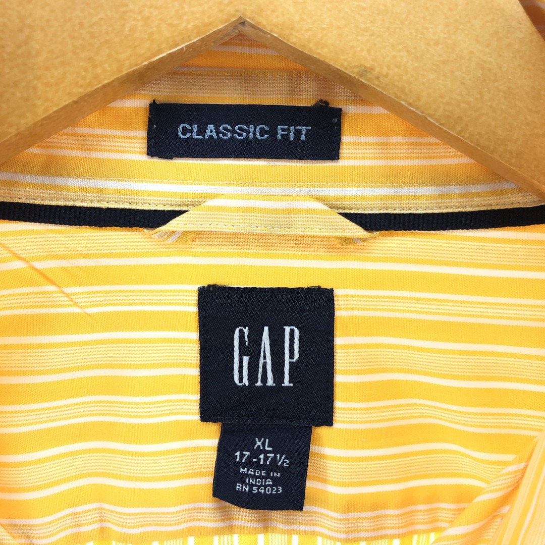 GAP(ギャップ)の古着 ギャップ GAP CLASSIC FIT 長袖 コットンストライプシャツ メンズXL /eaa385610 メンズのトップス(シャツ)の商品写真