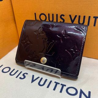 ルイヴィトン(LOUIS VUITTON)の【美品】ヴィトン 91409 ヴェルニ モノグラム 名刺入れ カードケース 茶(名刺入れ/定期入れ)